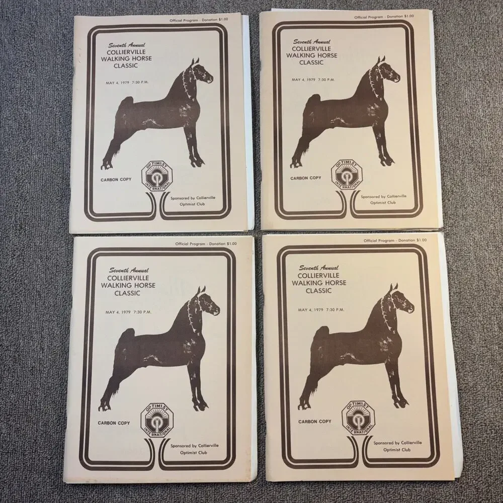 Lot of 4 1979 Collierville TN Walking Horse Classic Programs w/ Patron Insert